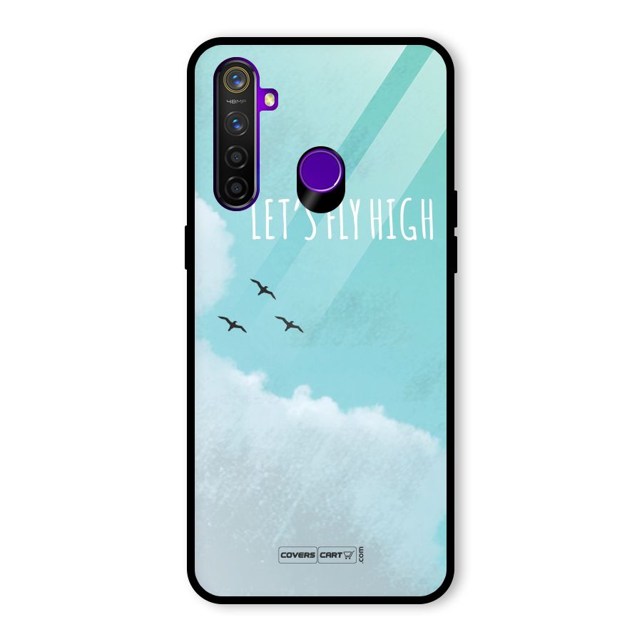 Lets Fly High Glass Back Case for Realme 5 Pro