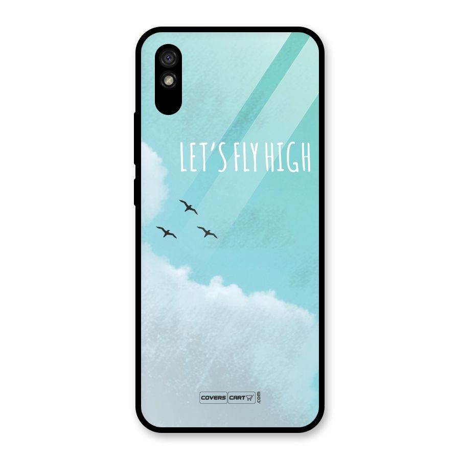 Lets Fly High Glass Back Case for Redmi 9A