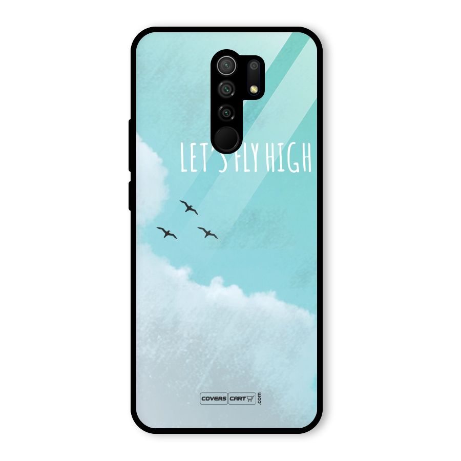 Lets Fly High Glass Back Case for Redmi 9 Prime
