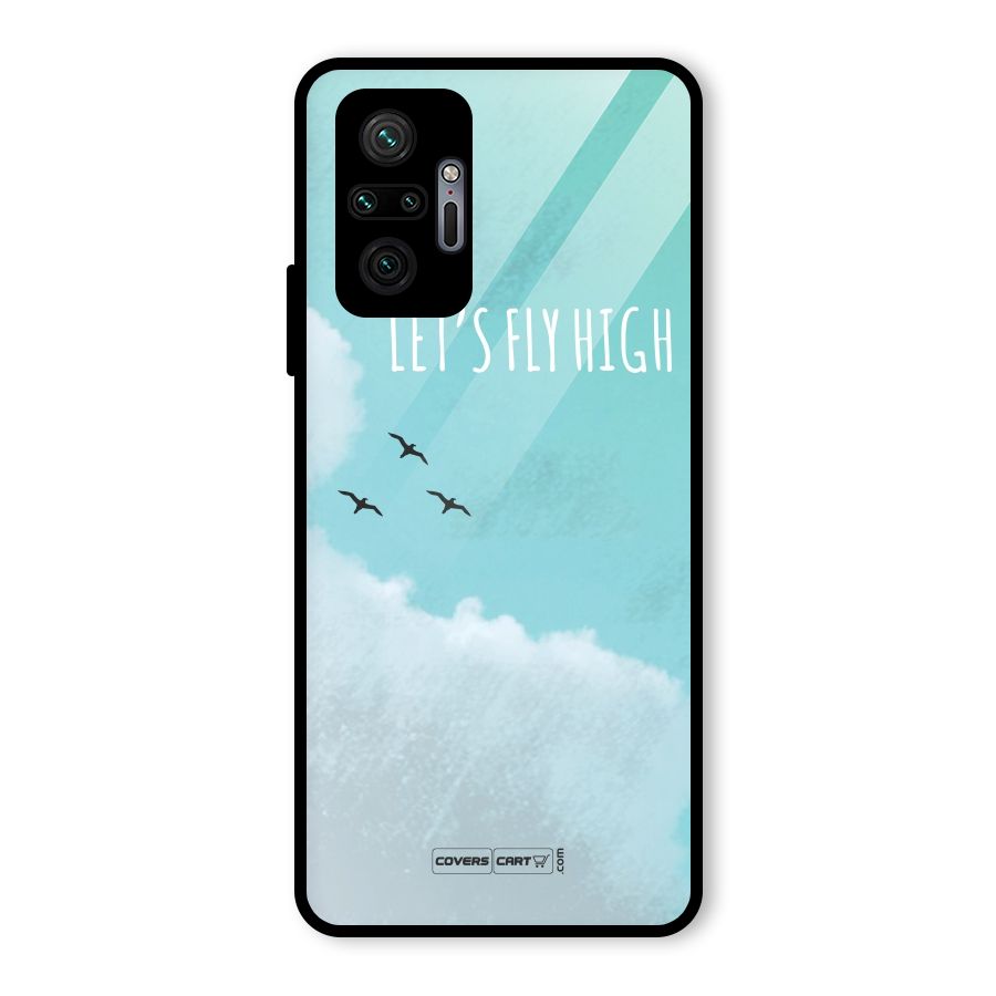 Lets Fly High Glass Back Case for Redmi Note 10 Pro