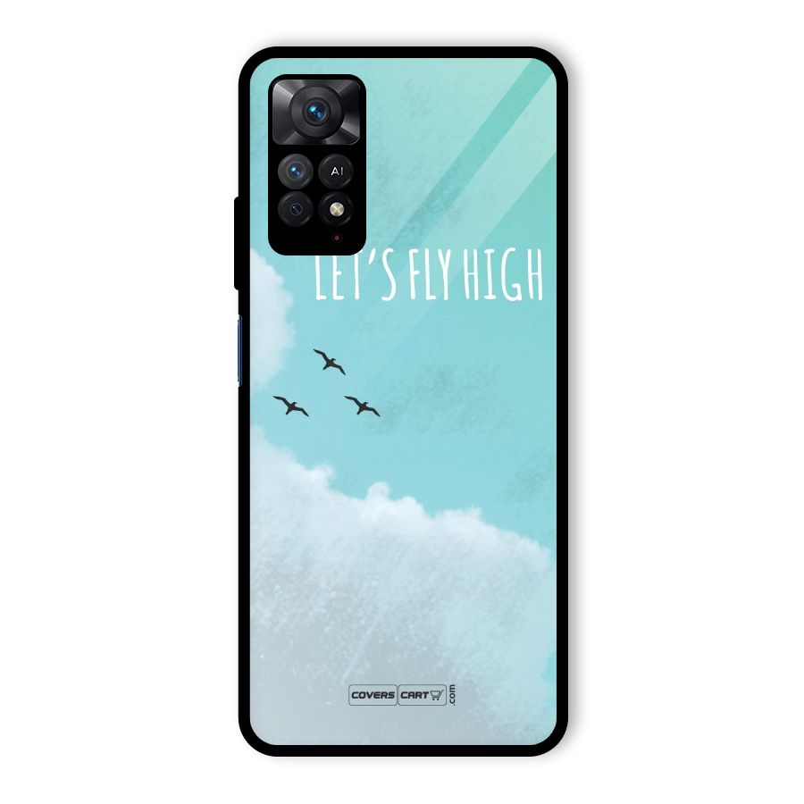Lets Fly High Glass Back Case for Redmi Note 11 Pro