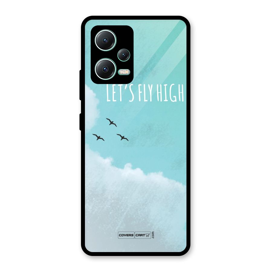 Lets Fly High Glass Back Case for Redmi Note 12 5G