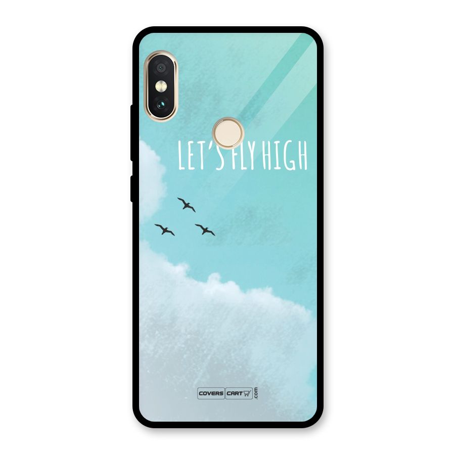 Lets Fly High Glass Back Case for Redmi Note 5 Pro