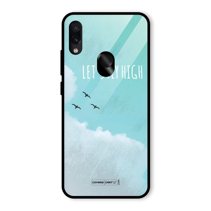 Lets Fly High Glass Back Case for Redmi Note 7 Pro