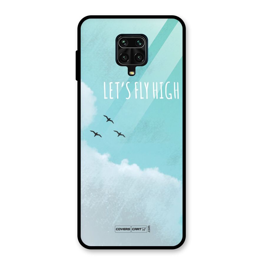 Lets Fly High Glass Back Case for Redmi Note 9 Pro