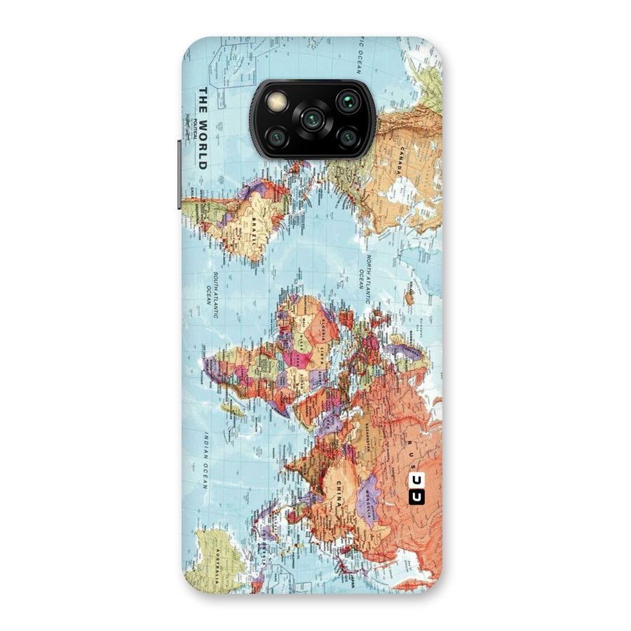 Lets Travel The World Back Case for Poco X3