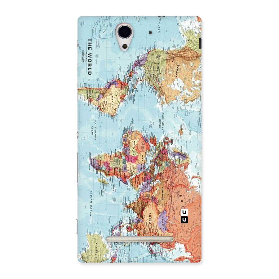 Lets Travel The World Back Case for Sony Xperia C3