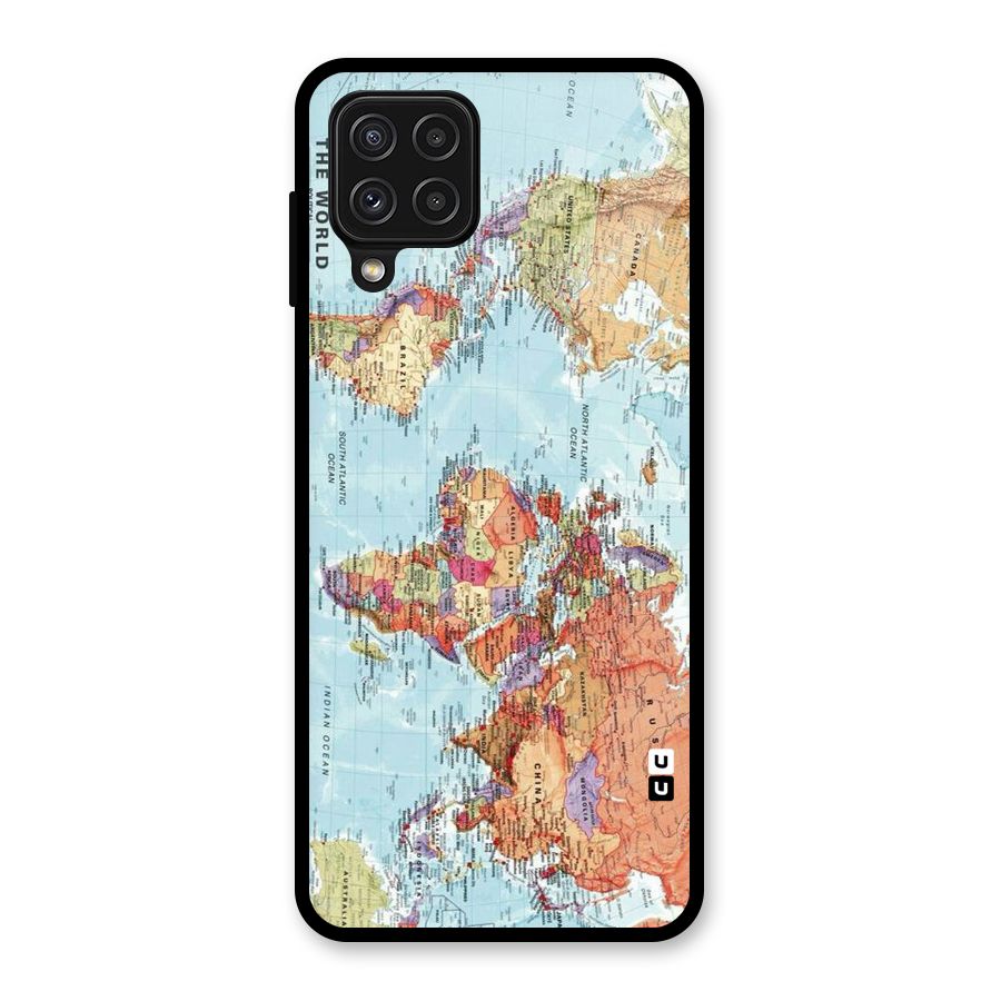 Lets Travel The World Glass Back Case for Galaxy A22 4G