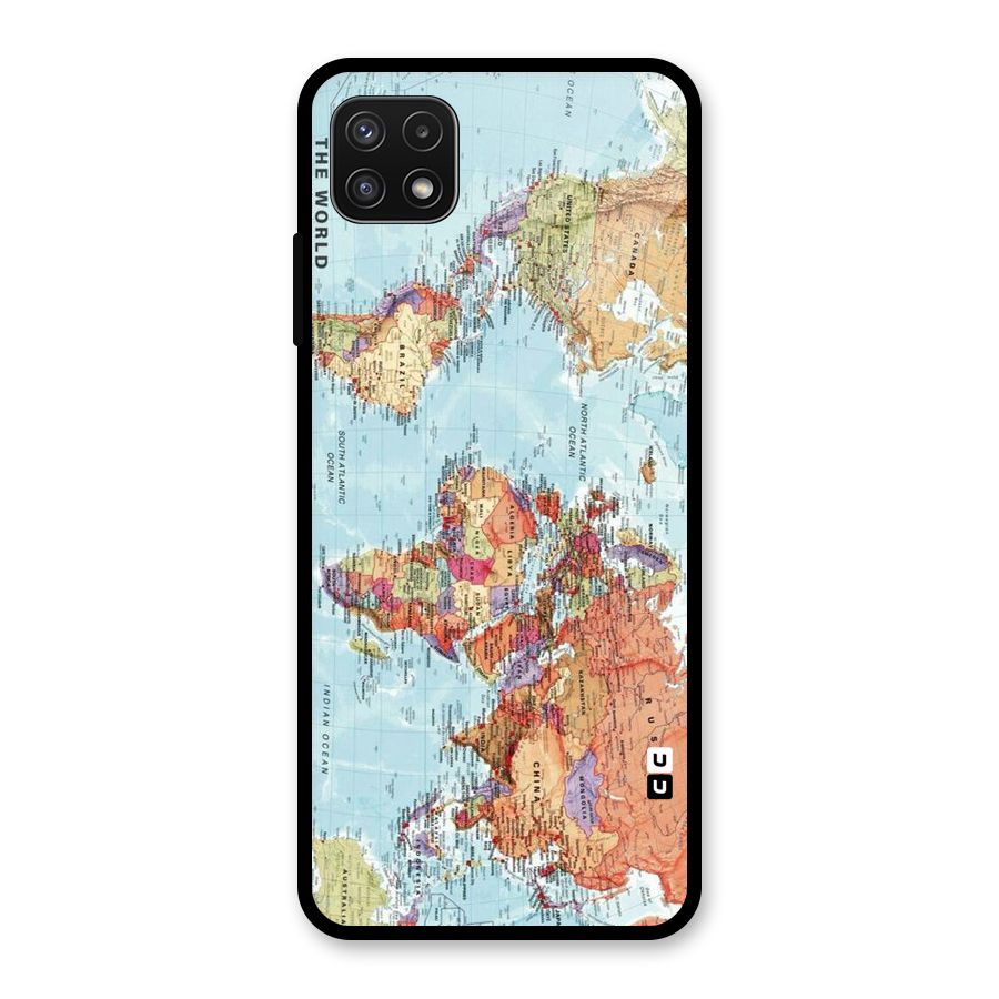 Lets Travel The World Glass Back Case for Galaxy A22 5G