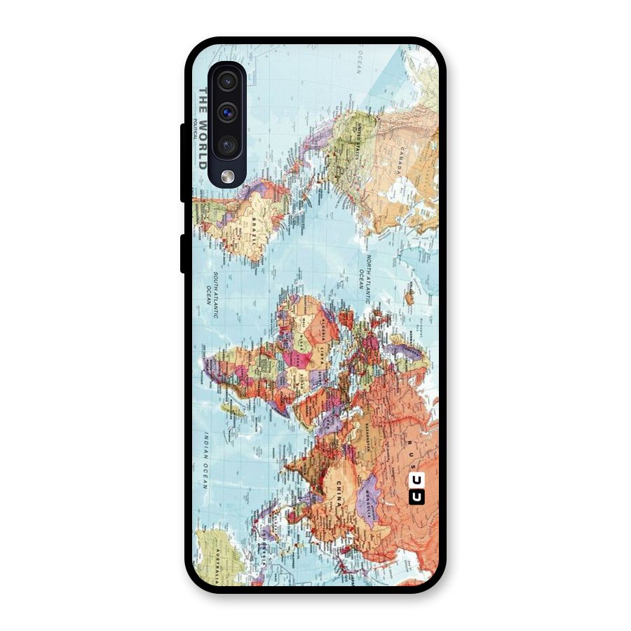 Lets Travel The World Glass Back Case for Galaxy A50