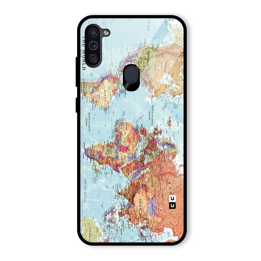 Lets Travel The World Glass Back Case for Galaxy M11