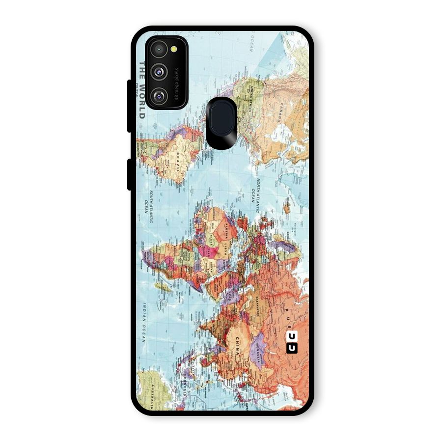 Lets Travel The World Glass Back Case for Galaxy M21
