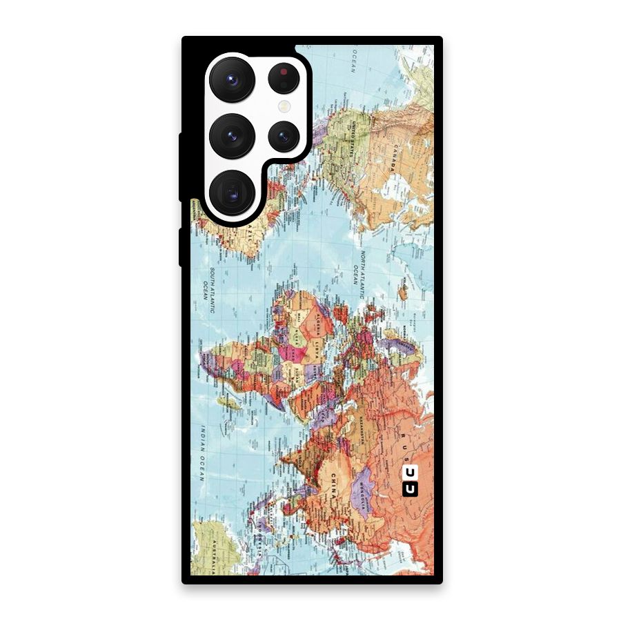 Lets Travel The World Glass Back Case for Galaxy S22 Ultra 5G