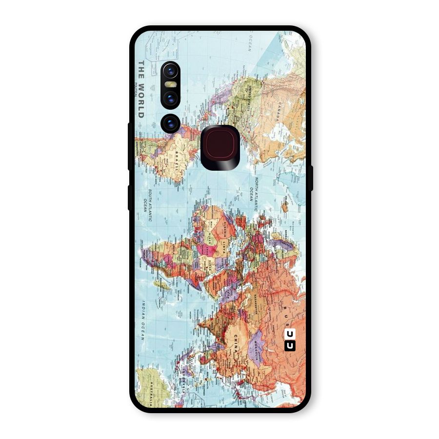 Lets Travel The World Glass Back Case for Vivo V15
