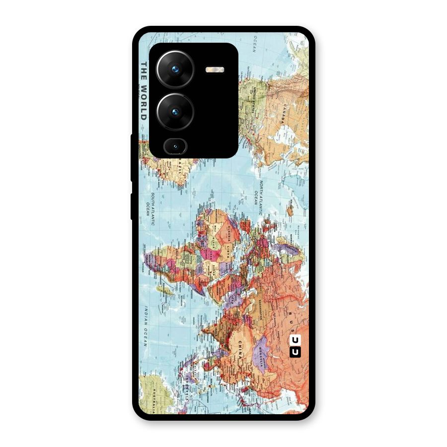 Lets Travel The World Glass Back Case for Vivo V25 Pro