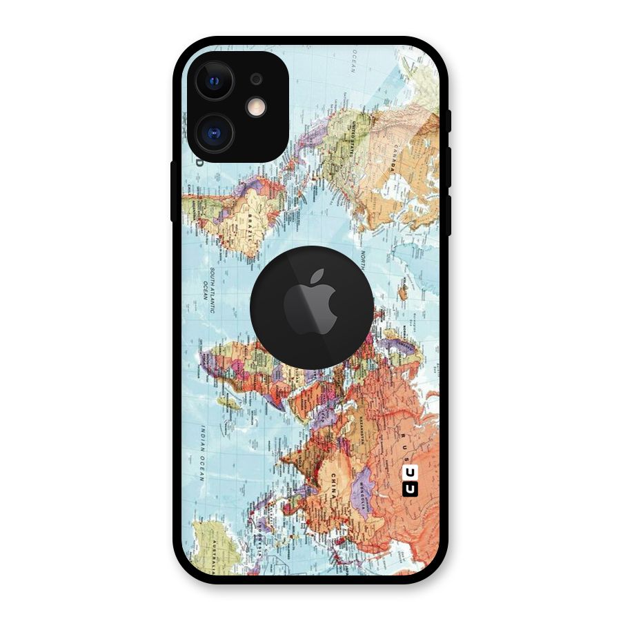 Lets Travel The World Glass Back Case for iPhone 11 Logo Cut