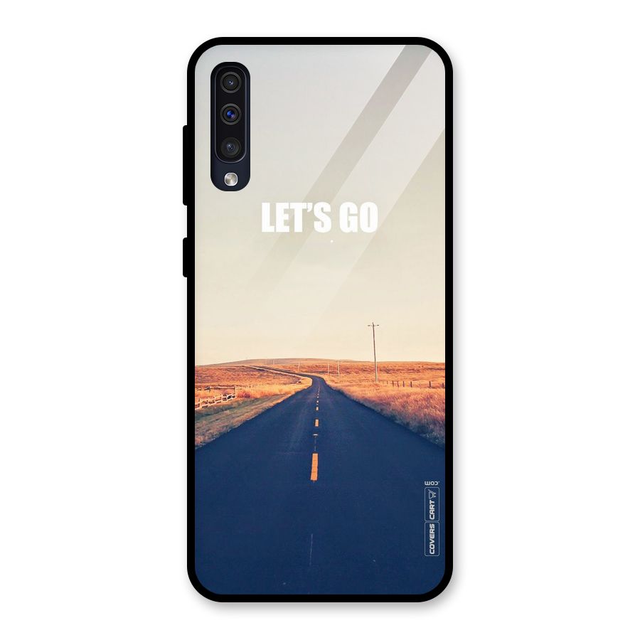 Lets Wander Glass Back Case for Galaxy A50