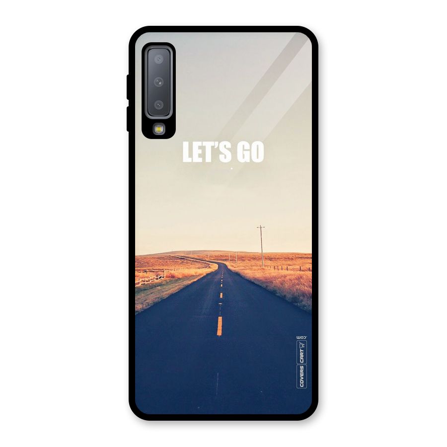 Lets Wander Glass Back Case for Galaxy A7 (2018)