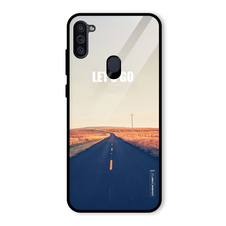 Lets Wander Glass Back Case for Galaxy M11