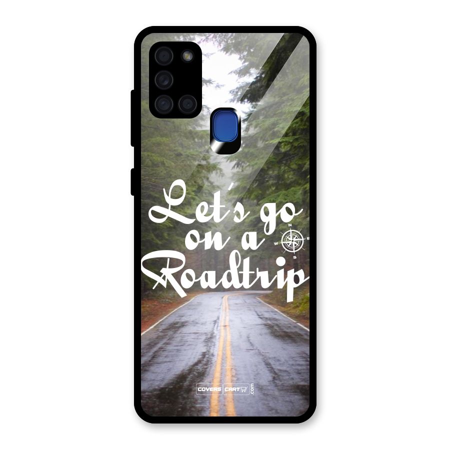 Lets go on a Roadtrip Glass Back Case for Galaxy A21s