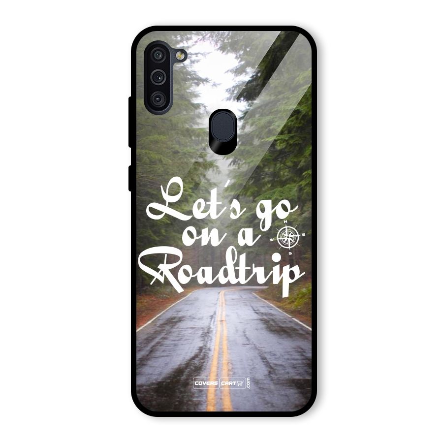 Lets go on a Roadtrip Glass Back Case for Galaxy M11