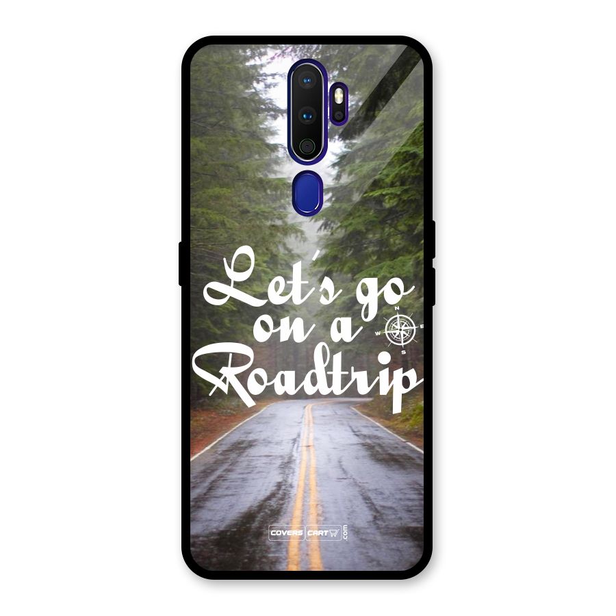 Lets go on a Roadtrip Glass Back Case for Oppo A9 (2020)
