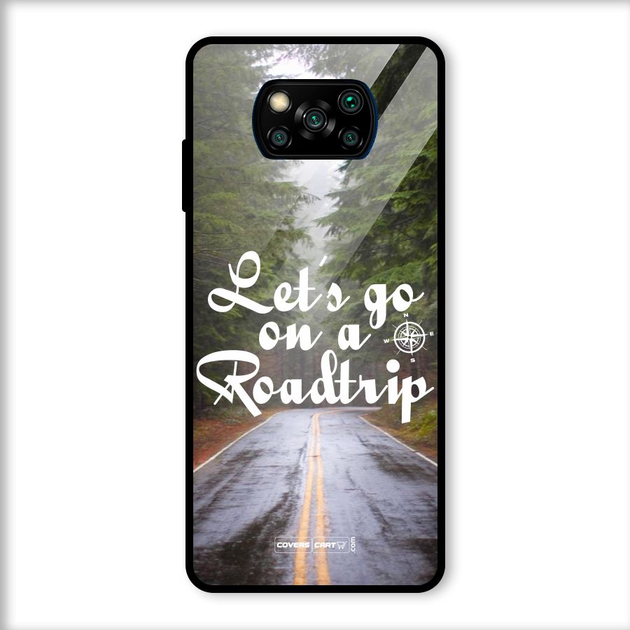 Lets go on a Roadtrip Glass Back Case for Poco X3