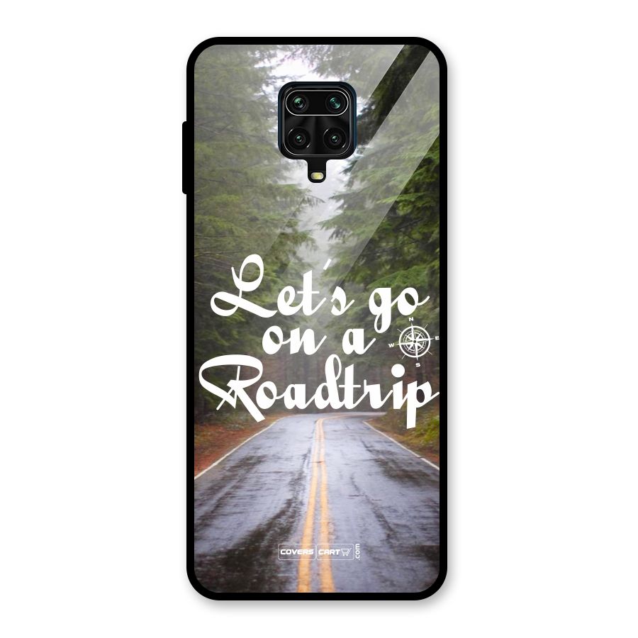 Lets go on a Roadtrip Glass Back Case for Redmi Note 9 Pro