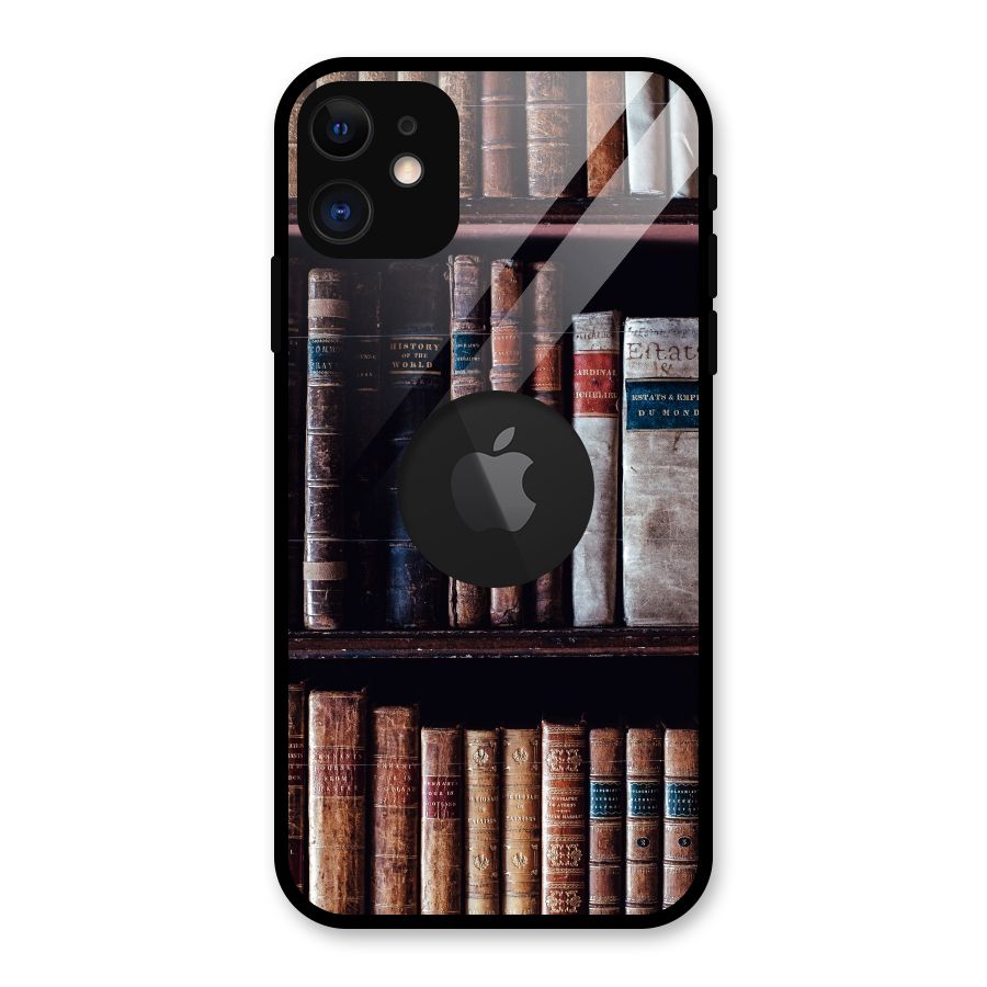 Library Love Glass Back Case for iPhone 11 Logo Cut