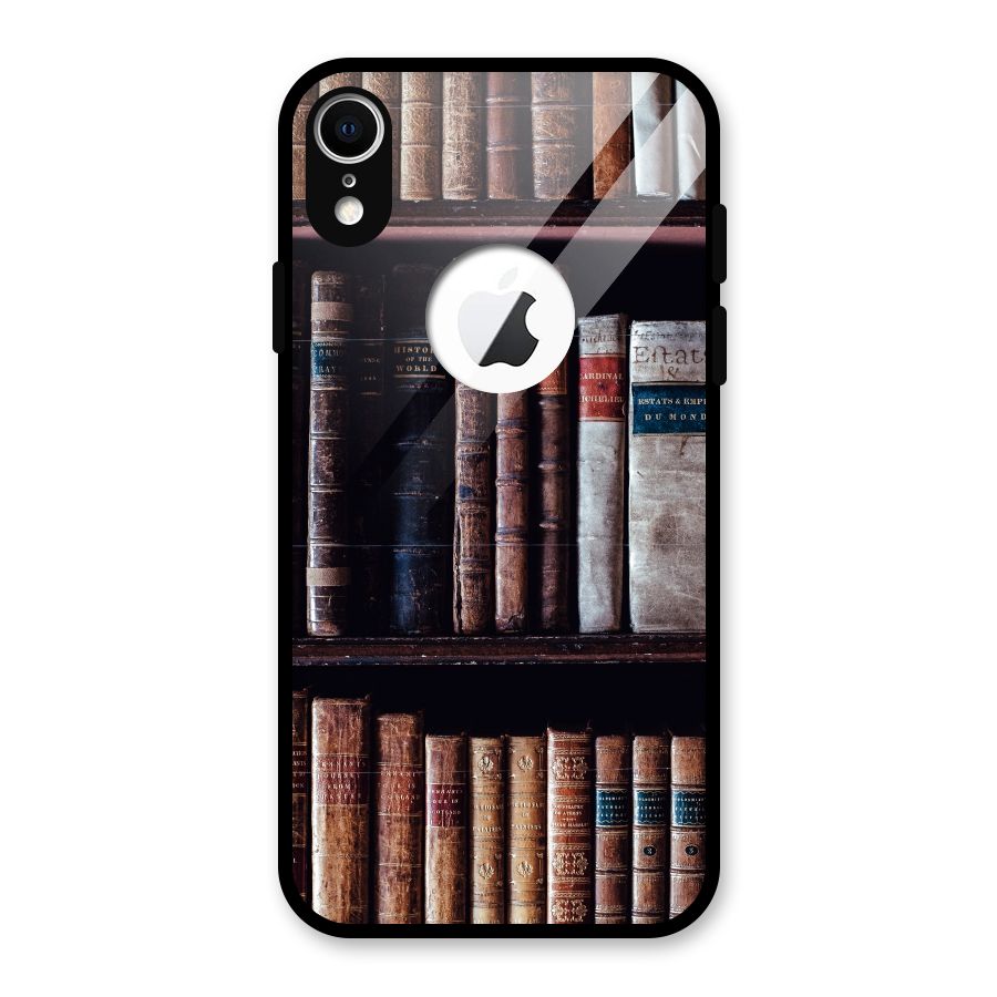 Library Love Glass Back Case for iPhone XR Logo Cut