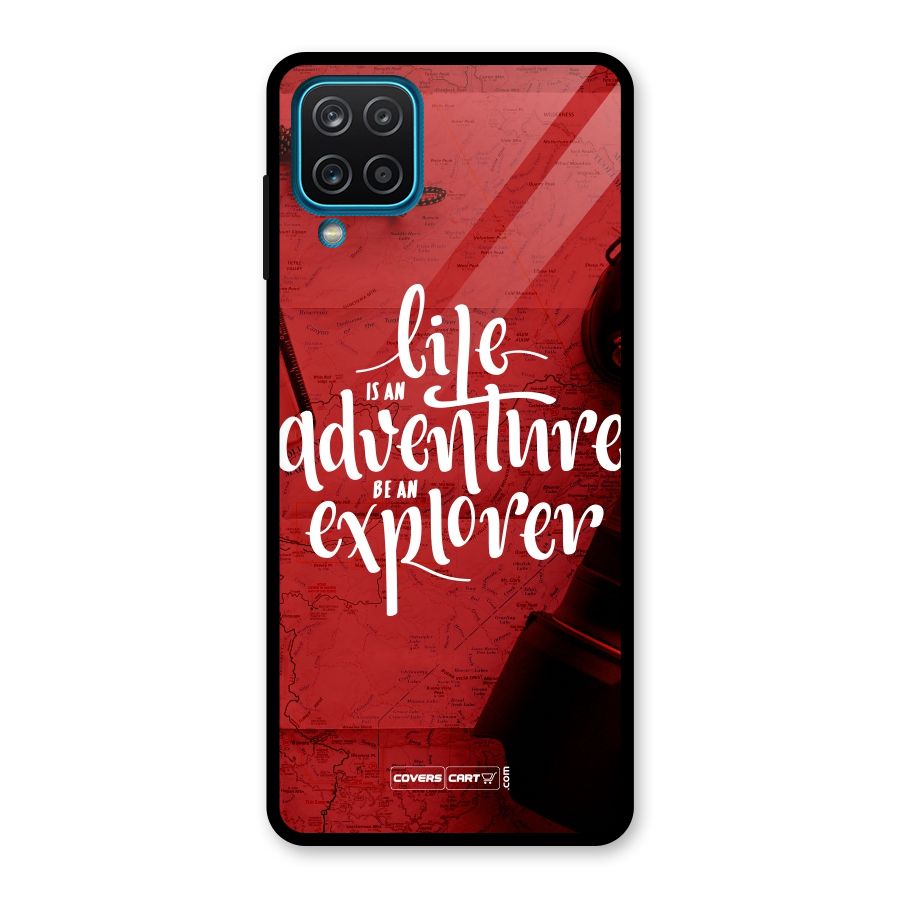 Life Adventure Explorer Glass Back Case for Galaxy A12