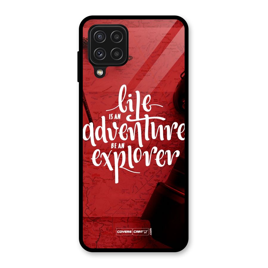 Life Adventure Explorer Glass Back Case for Galaxy A22 4G