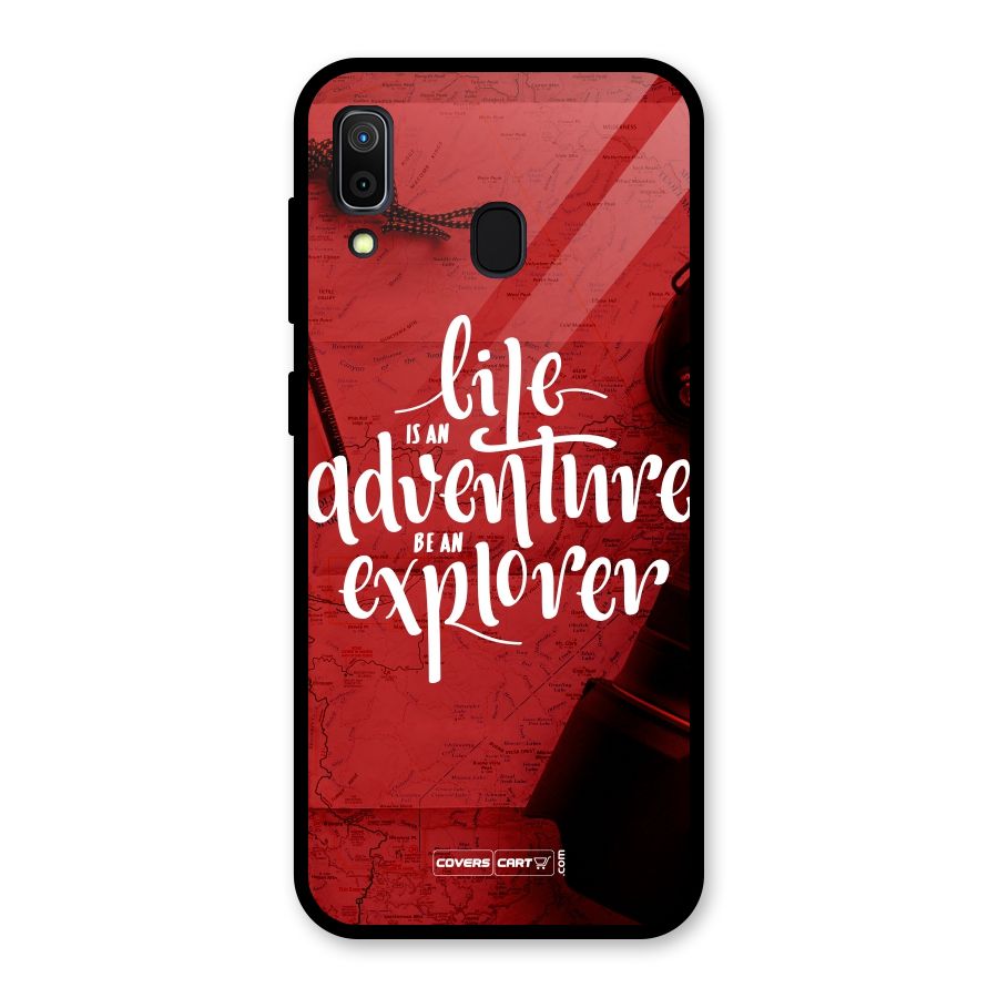 Life Adventure Explorer Glass Back Case for Galaxy A30