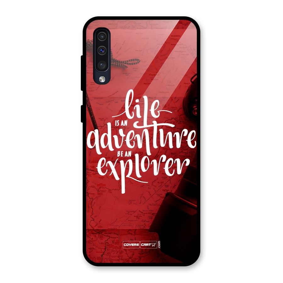 Life Adventure Explorer Glass Back Case for Galaxy A30s