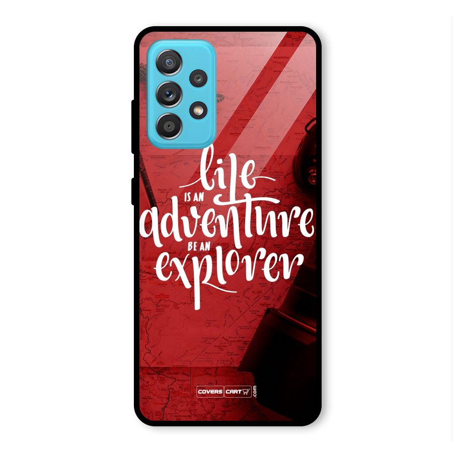 Life Adventure Explorer Glass Back Case for Galaxy A52