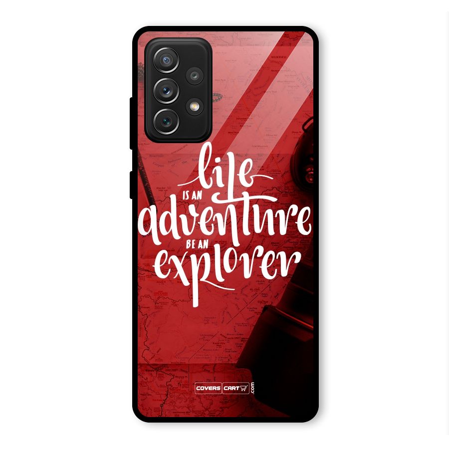 Life Adventure Explorer Glass Back Case for Galaxy A72