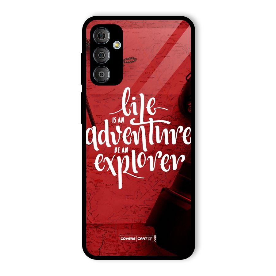 Life Adventure Explorer Glass Back Case for Galaxy F23