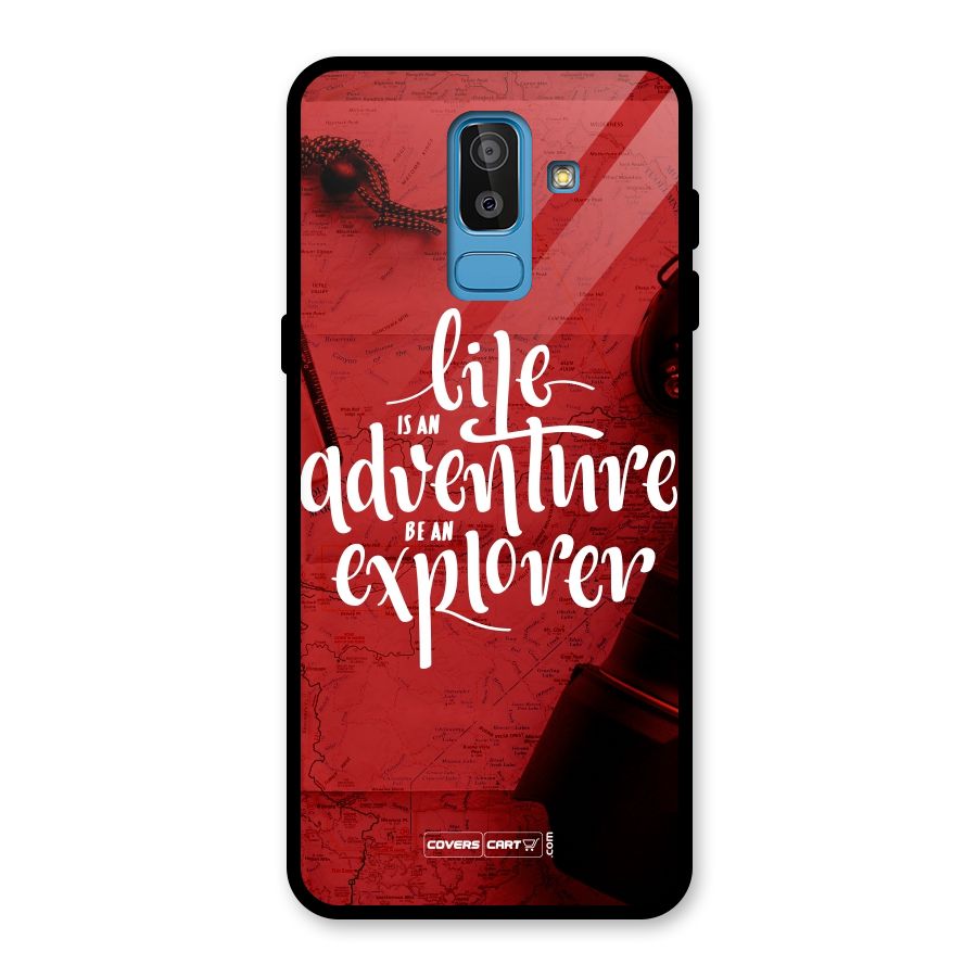 Life Adventure Explorer Glass Back Case for Galaxy J8