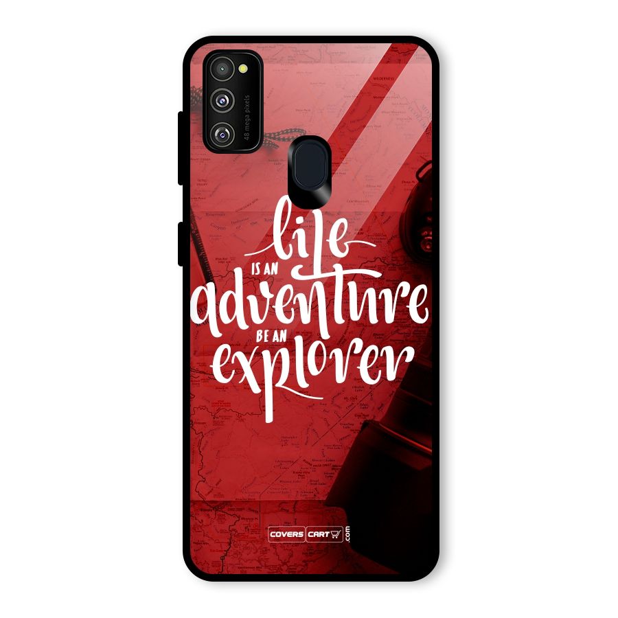 Life Adventure Explorer Glass Back Case for Galaxy M30s