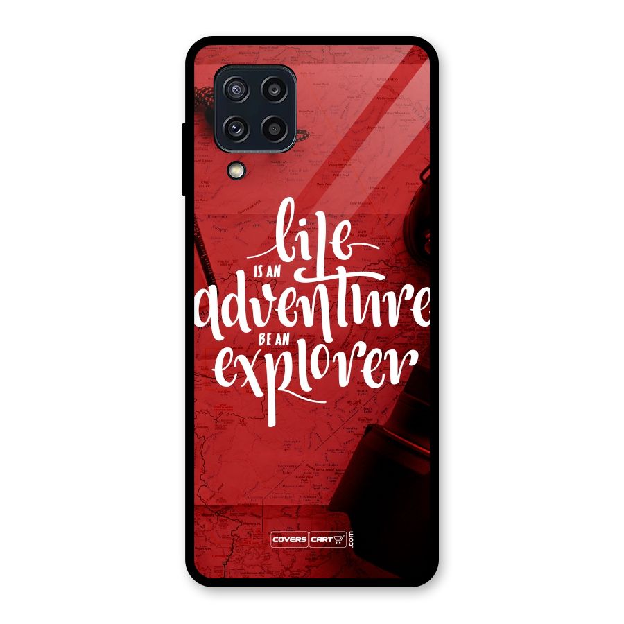 Life Adventure Explorer Glass Back Case for Galaxy M32