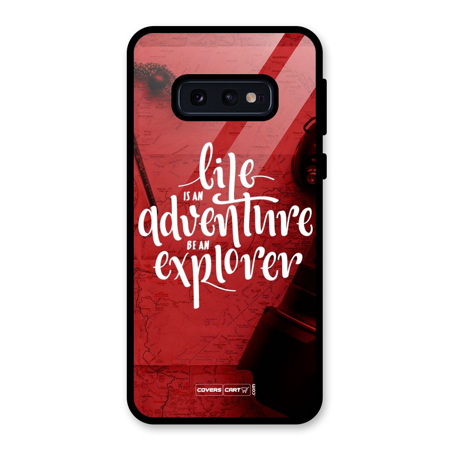 Life Adventure Explorer Glass Back Case for Galaxy S10e