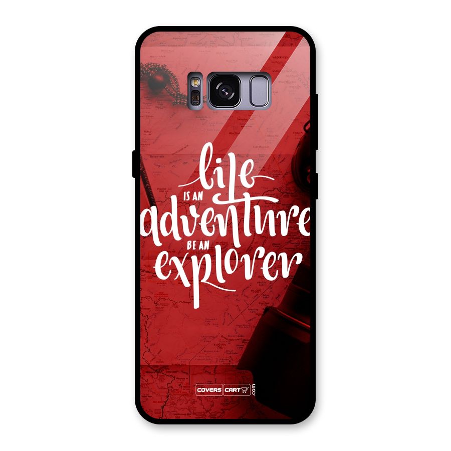 Life Adventure Explorer Glass Back Case for Galaxy S8