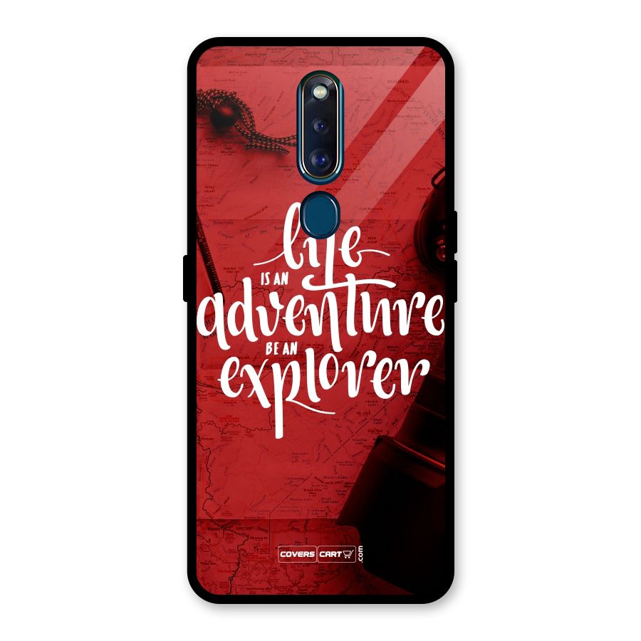 Life Adventure Explorer Glass Back Case for Oppo F11 Pro