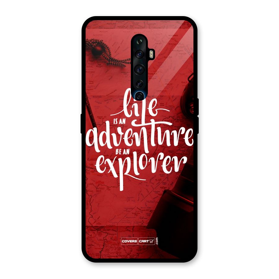 Life Adventure Explorer Glass Back Case for Oppo Reno2 F