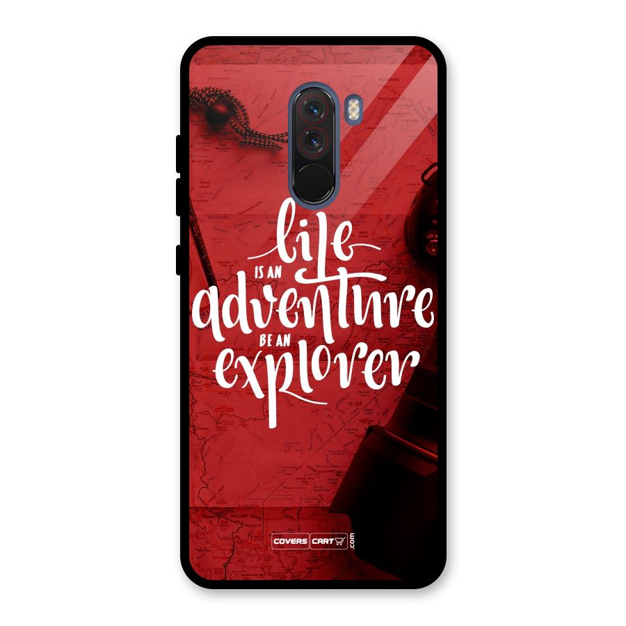 Life Adventure Explorer Glass Back Case for Poco F1