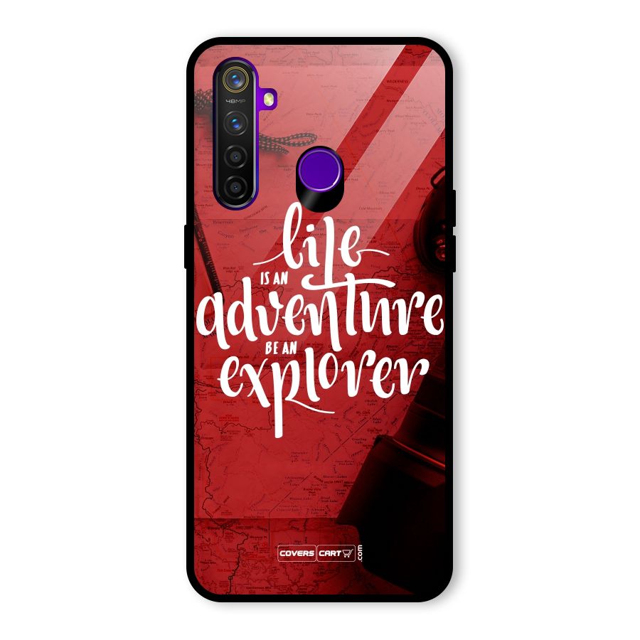 Life Adventure Explorer Glass Back Case for Realme 5 Pro