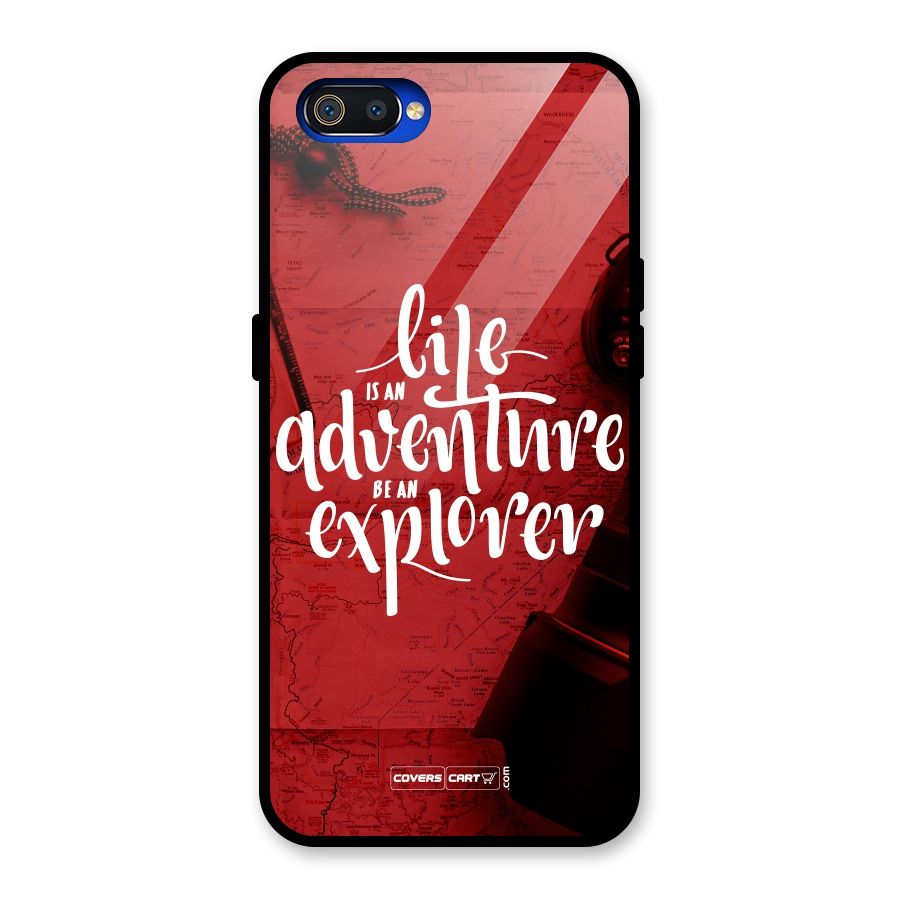 Life Adventure Explorer Glass Back Case for Realme C2