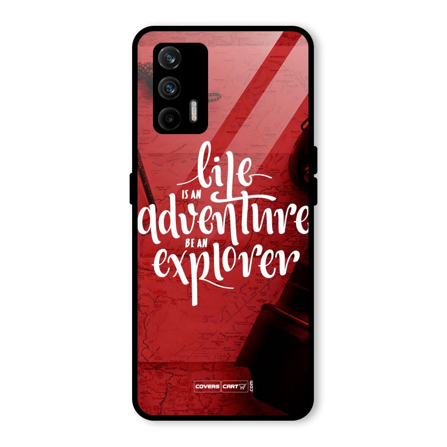 Life Adventure Explorer Glass Back Case for Realme X7 Max