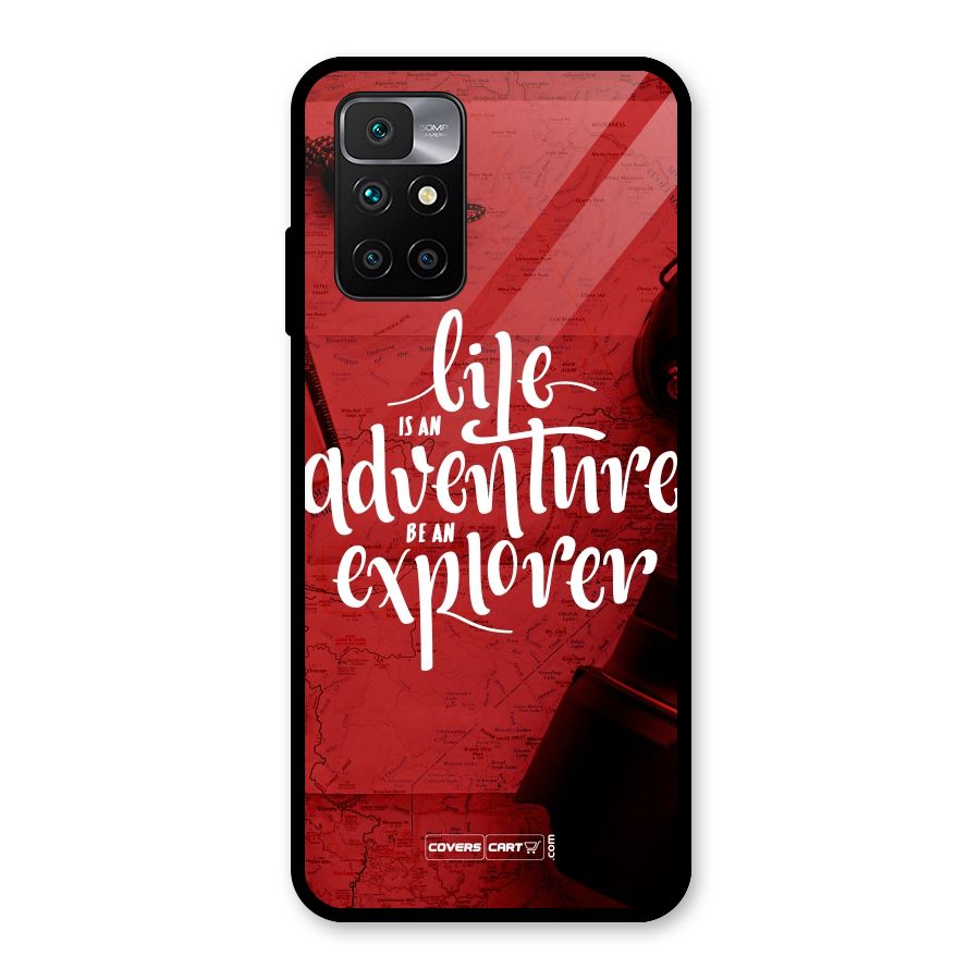Life Adventure Explorer Glass Back Case for Redmi 10 Prime