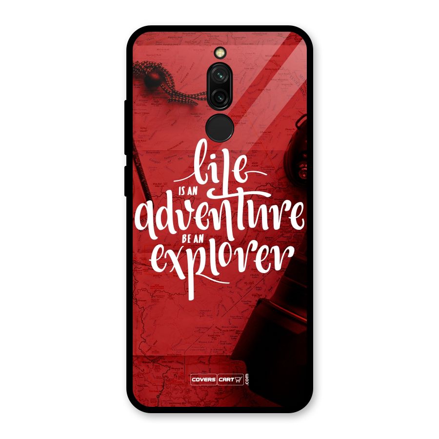 Life Adventure Explorer Glass Back Case for Redmi 8